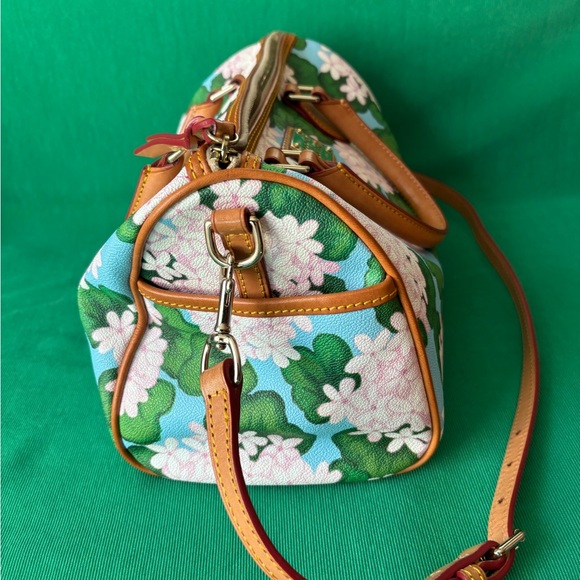 Dooney & Bourke Purse Hydrangea floral satchel crossbody leather - Picture 3 of 12